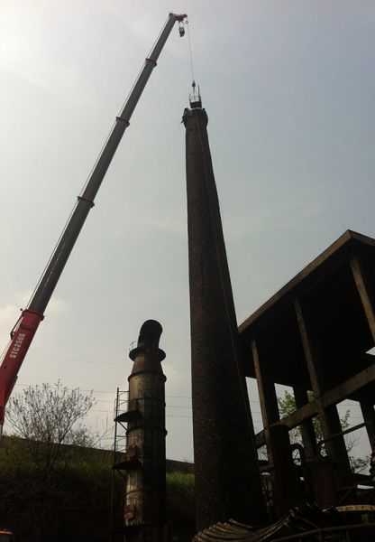 煙囪拆除，水塔拆除